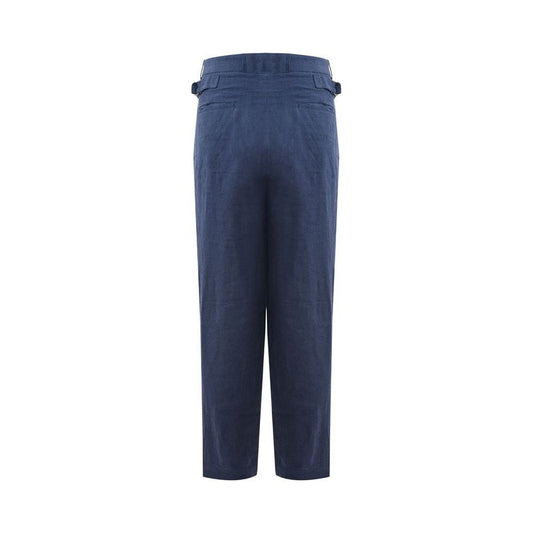 Emporio Armani Elegant Linen Blue Trousers for Men Emporio Armani