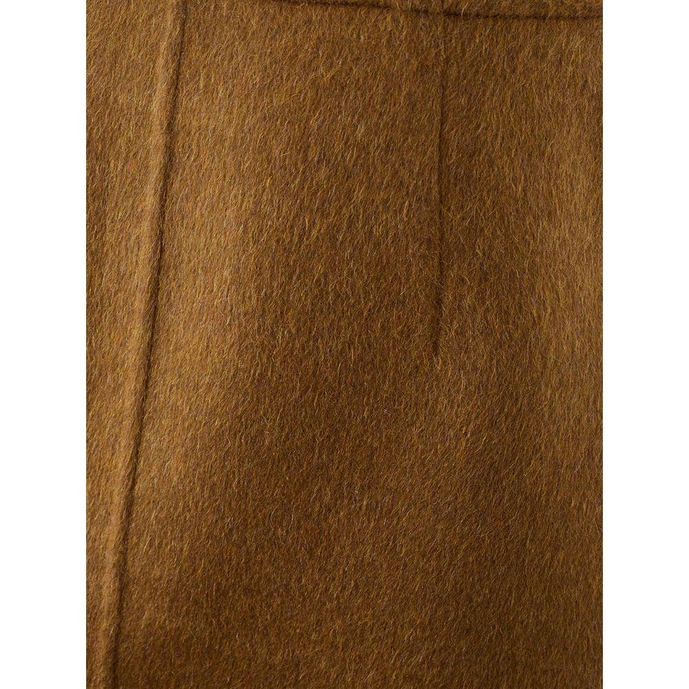 Bottega Veneta Elegant Wool Midi Skirt in Brown Bottega Veneta