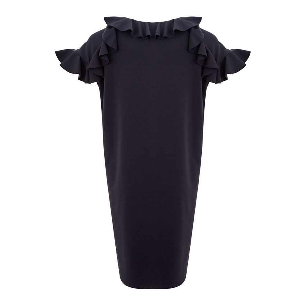 Lardini Elegant Black Viscose Dress Lardini