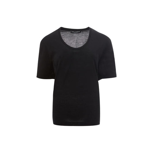 Dolce & Gabbana Elegant Black Cotton Top for Fashion-Forward Women