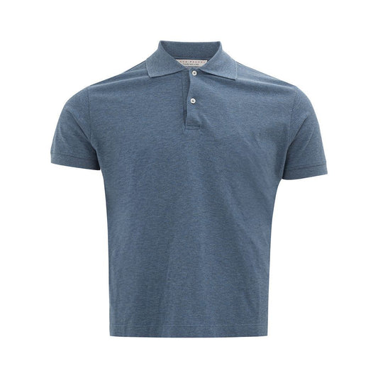 Luca Faloni Elegant Cotton Polo Shirt in Rich Blue Luca Faloni