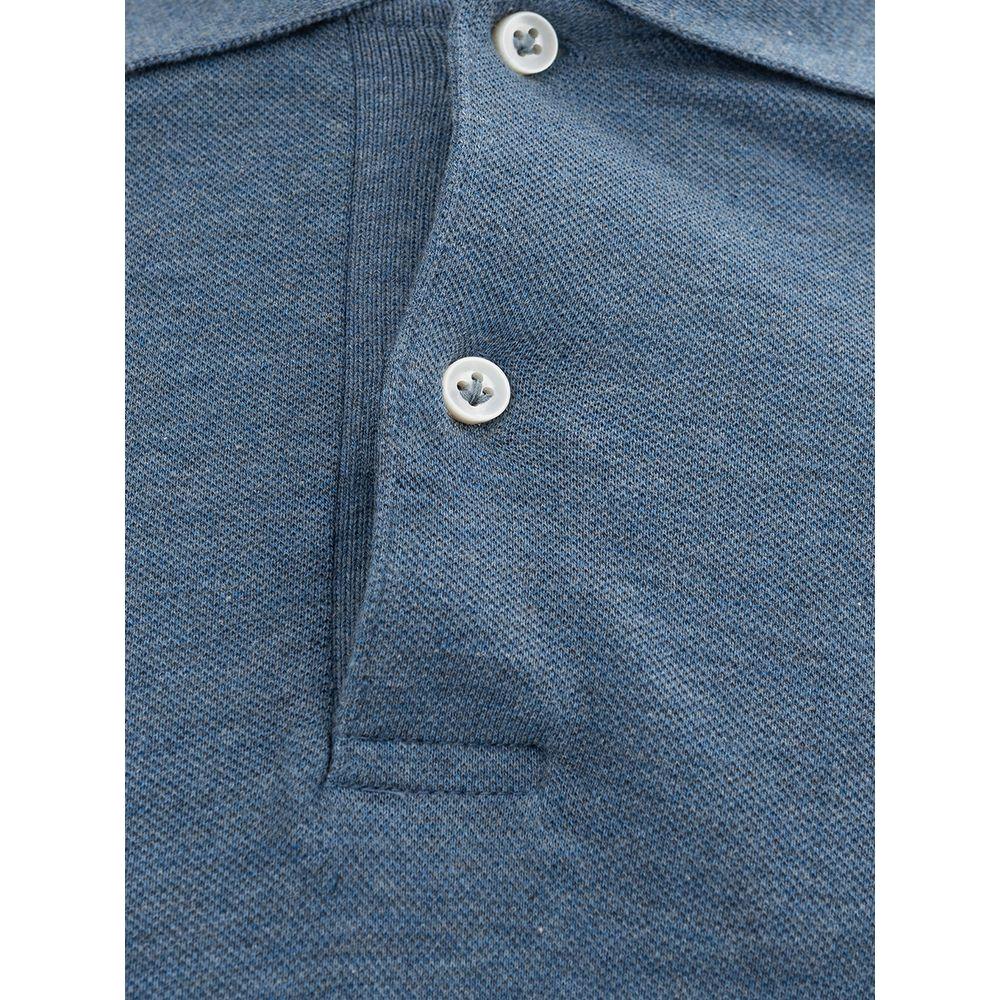 Luca Faloni Elegant Cotton Polo Shirt in Rich Blue Luca Faloni