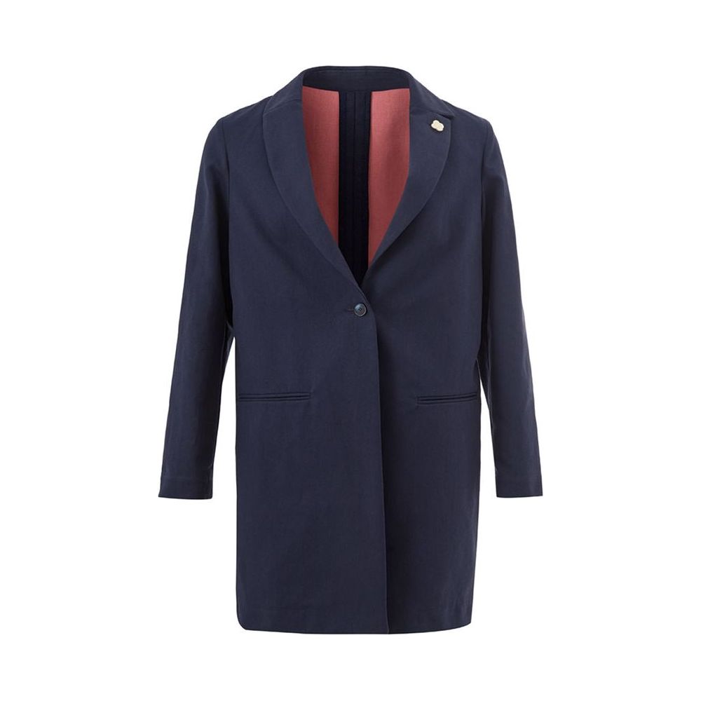 Lardini Cotton Elegance: Chic Blue Jacket Lardini