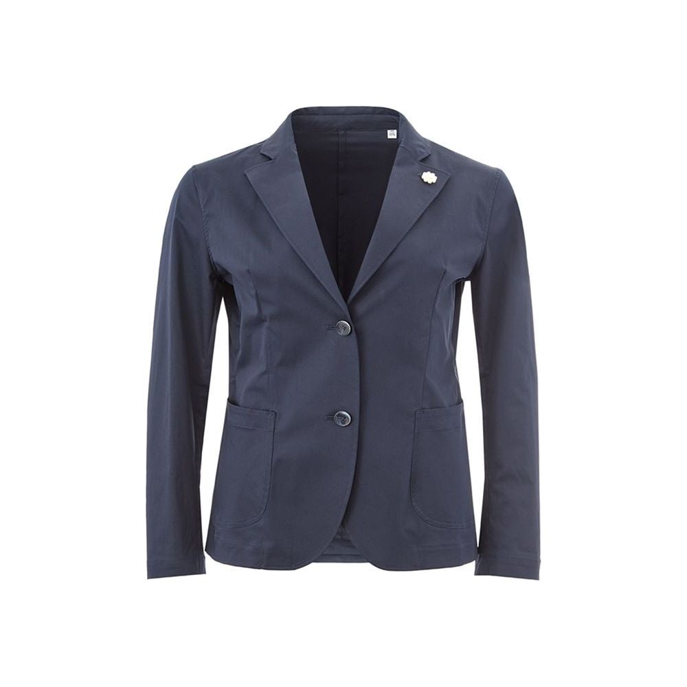 Lardini Elegant Blue Cotton Jacket Lardini