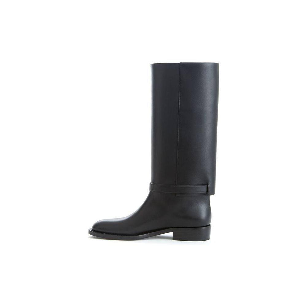 Burberry Elegant Leather Boots in Timeless Black Burberry