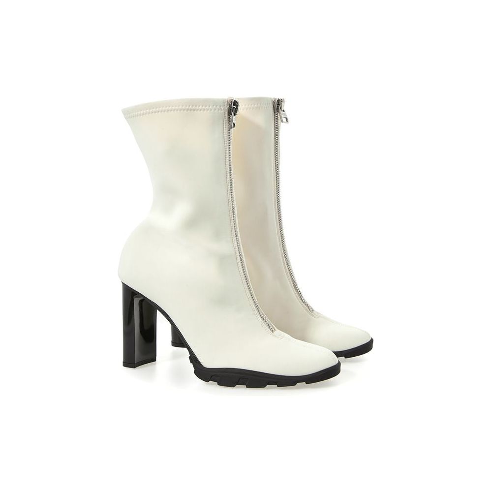 Alexander McQueen Elegant Neoprene Ankle Boots in White Alexander McQueen