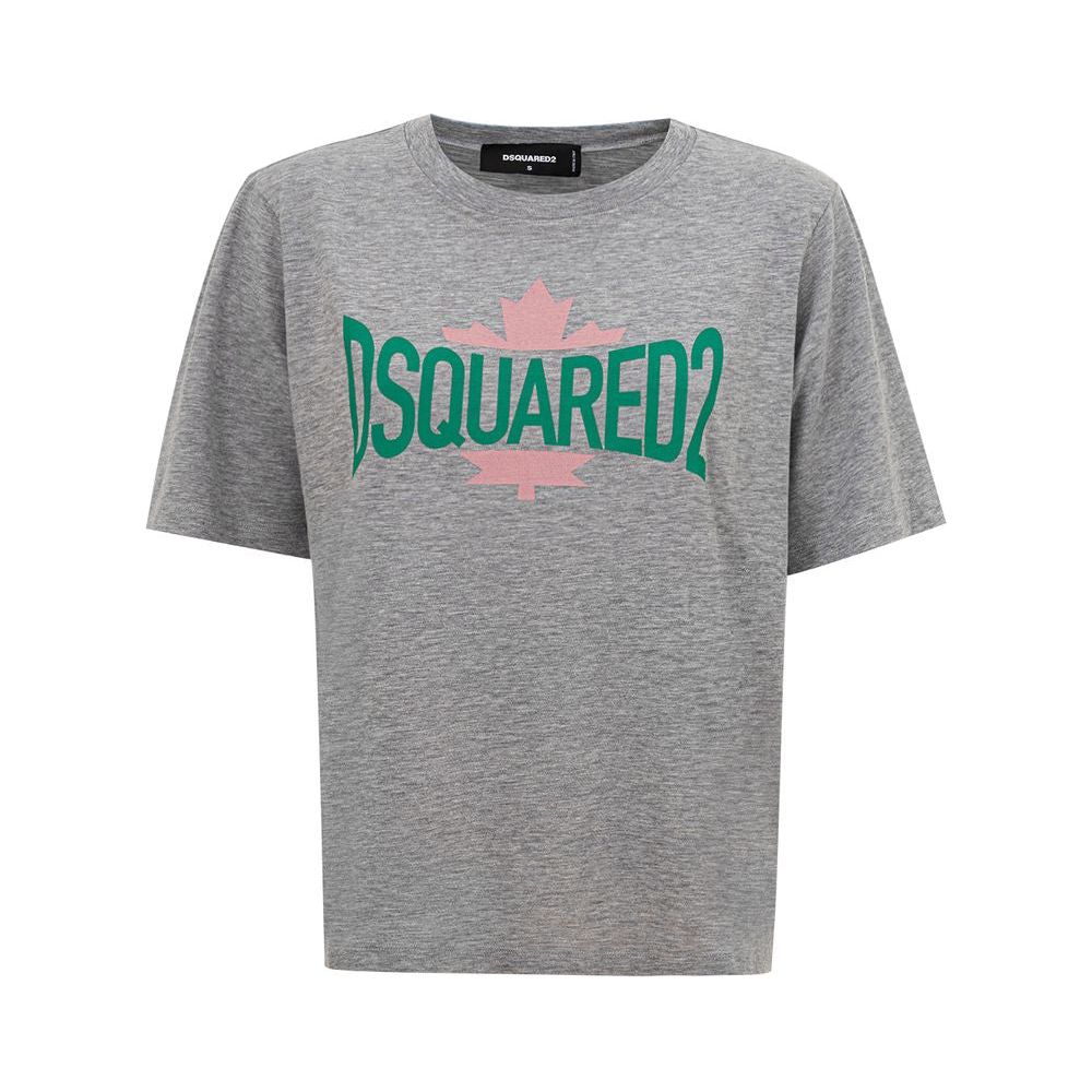 Dsquared² Chic Gray Cotton Tee for the Modern Woman Dsquared²