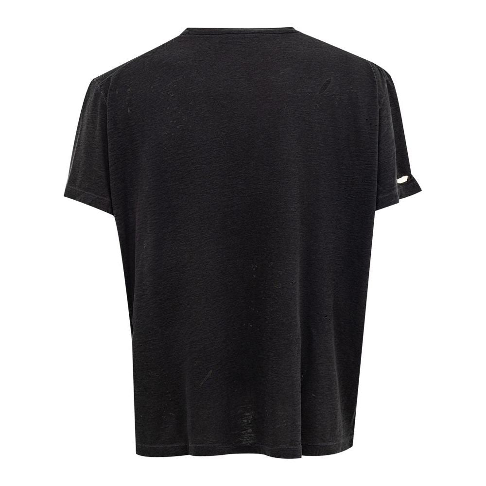 Dsquared² Sleek Black Cotton Tee for the Modern Man Dsquared²