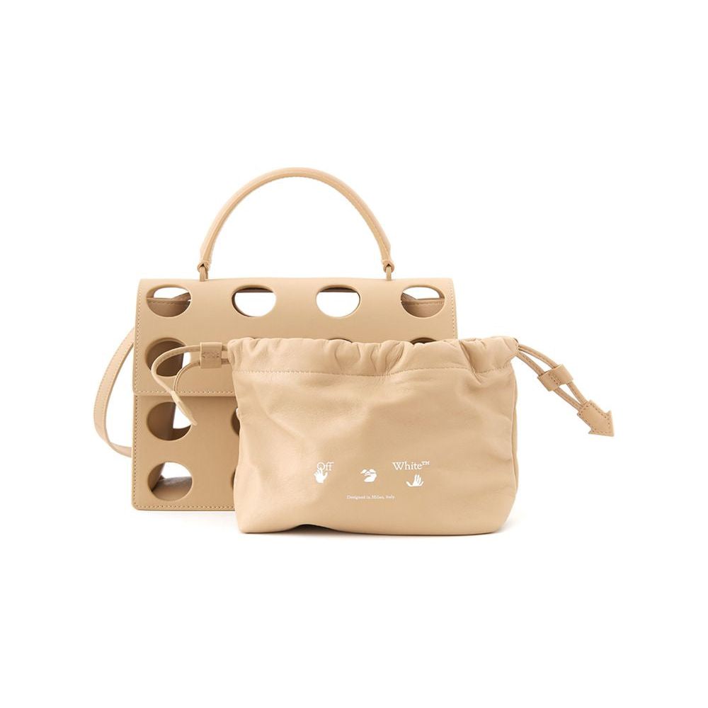 Off-White Chic Beige Leather Handbag for Sophisticated Style Off-White