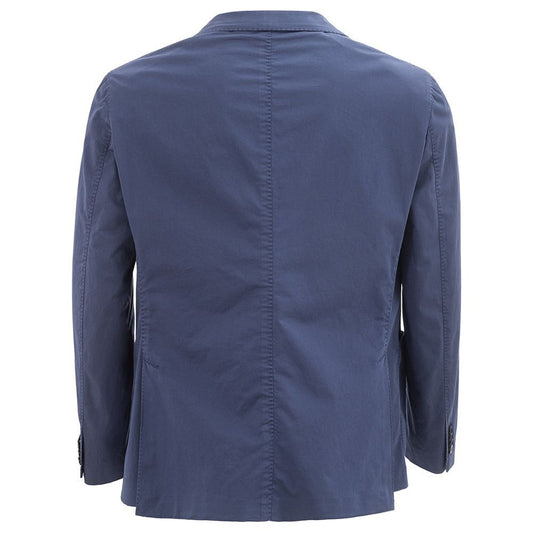 Pal Zileri Elegant Italian Blue Cotton Jacket Pal Zileri