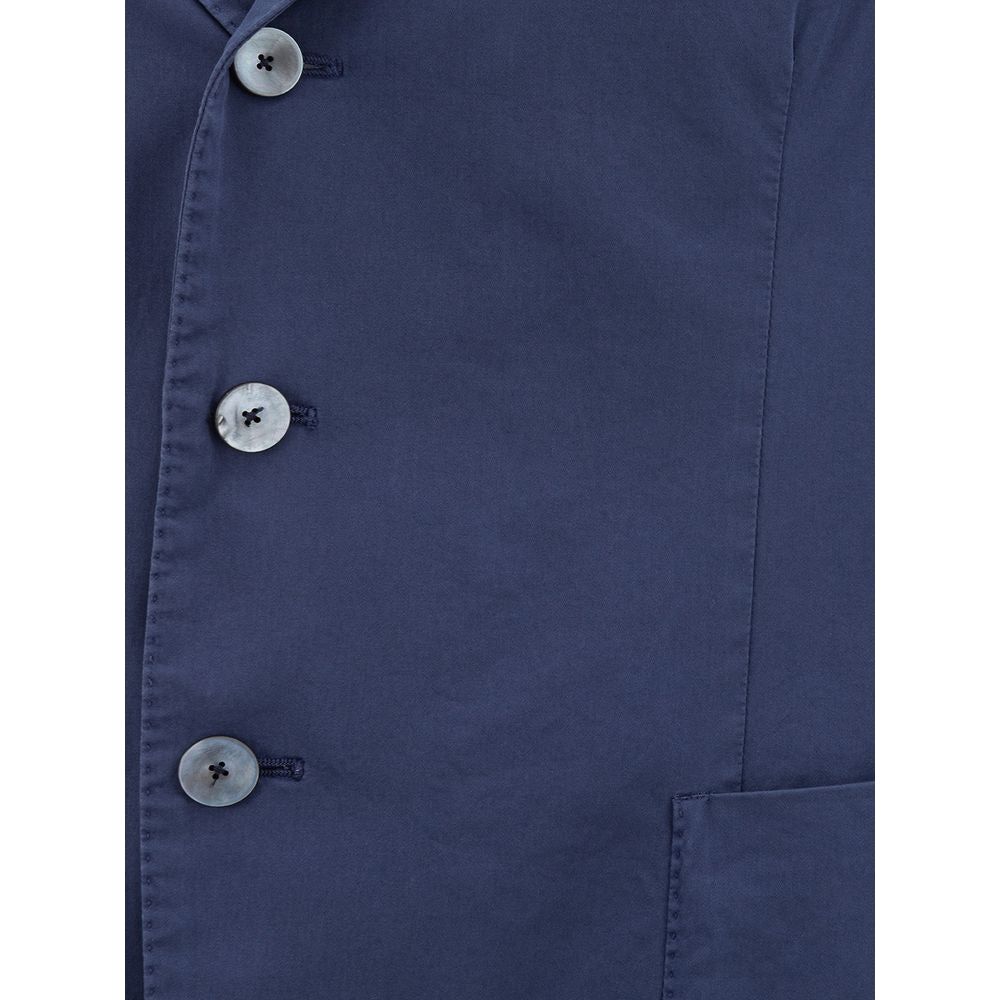 Pal Zileri Elegant Italian Blue Cotton Jacket Pal Zileri