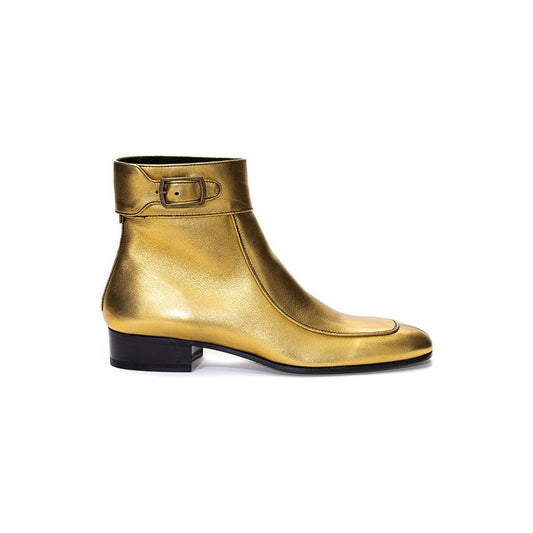 Saint Laurent Gold Leather Boot Saint Laurent