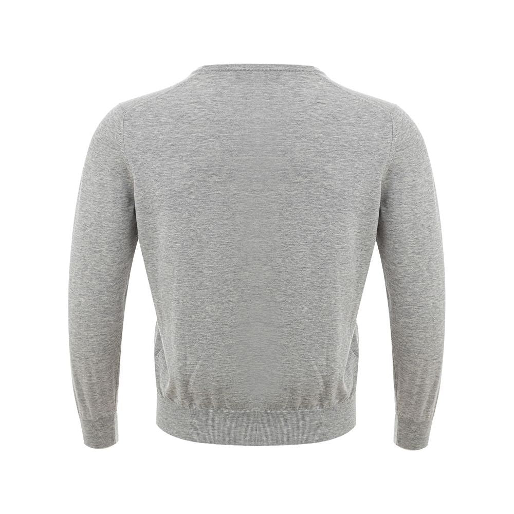 Gran Sasso Elegant Gray Silk-Cotton Sweater Gran Sasso