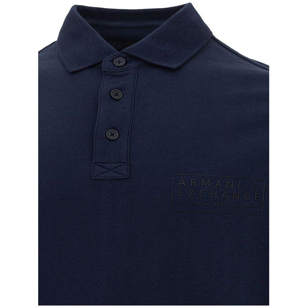 Armani Exchange Sleek Blue Cotton Polo Shirt for Men Armani Exchange