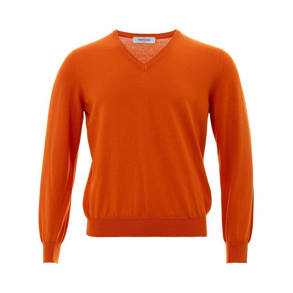 Gran Sasso Elegant Cotton Orange Sweater for Men Gran Sasso