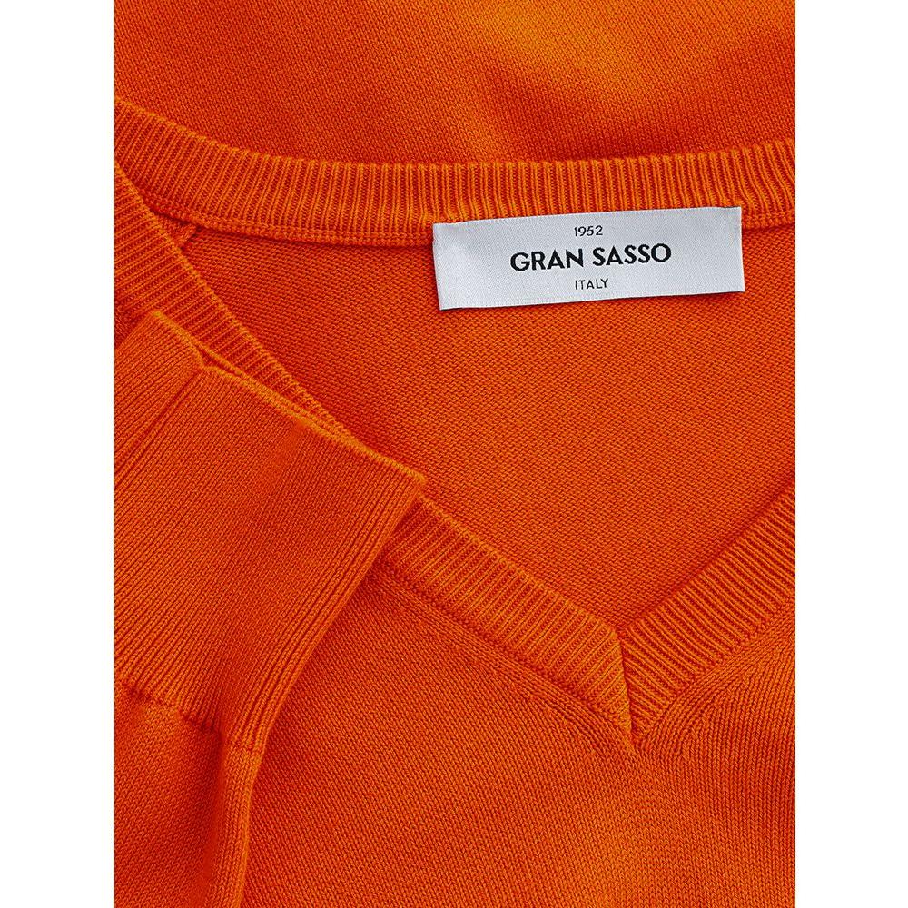 Gran Sasso Elegant Cotton Orange Sweater for Men Gran Sasso