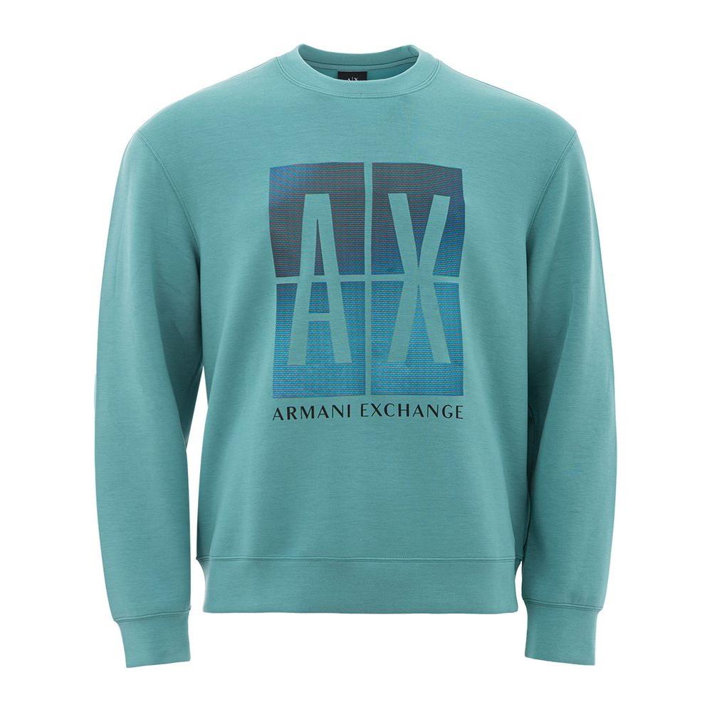 Armani Exchange Sleek Green Modal Crewneck Sweater Armani Exchange