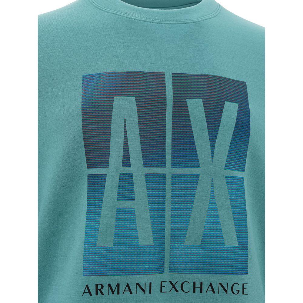 Armani Exchange Sleek Green Modal Crewneck Sweater Armani Exchange