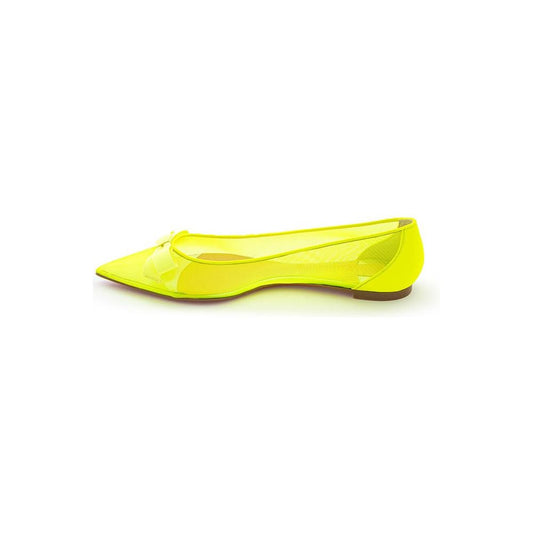 Christian Louboutin Sunshine Yellow Mesh Flat Elegance Christian Louboutin