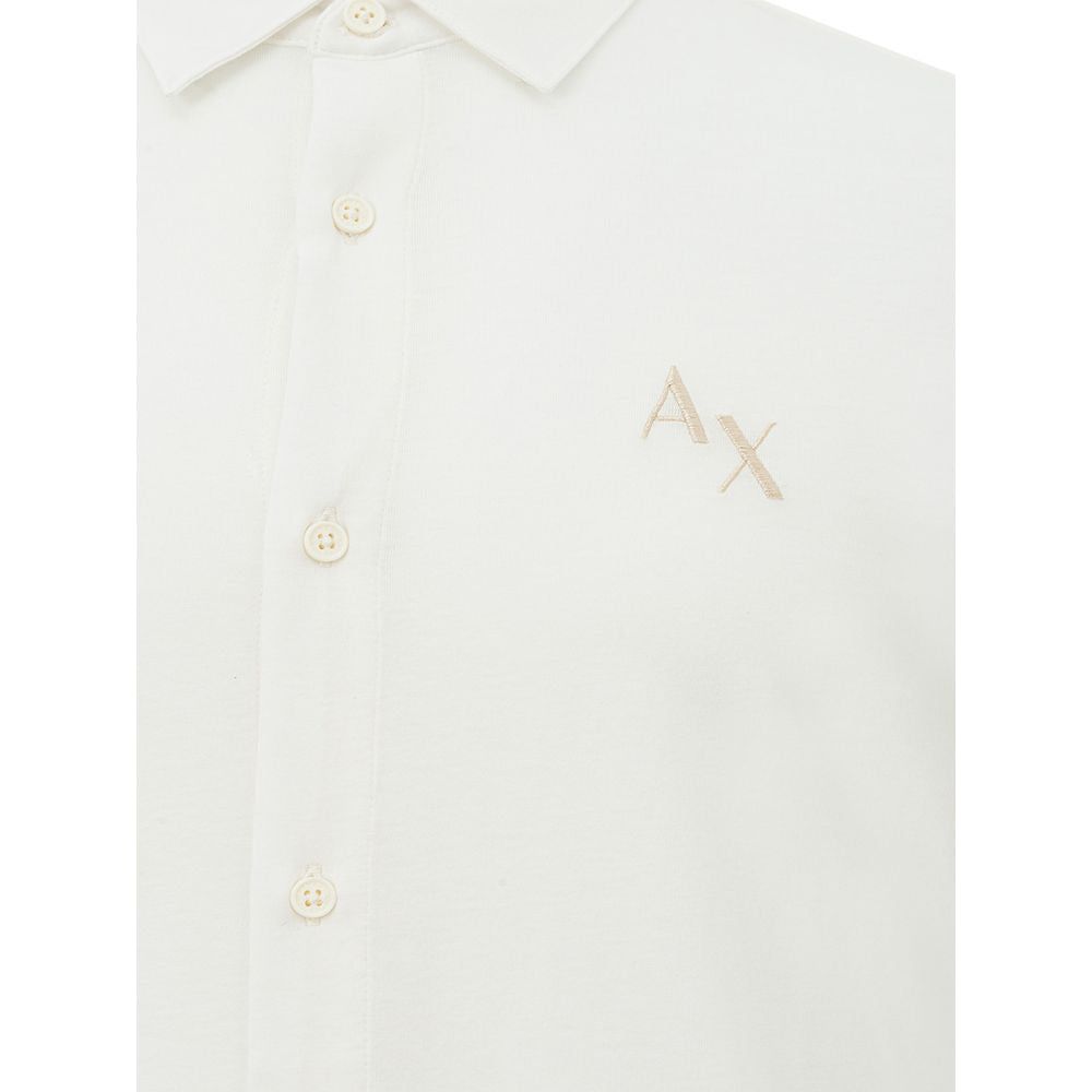 Armani Exchange Elegant White Organic Cotton Shirt Armani Exchange