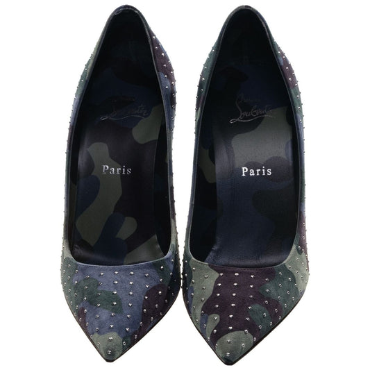 Christian Louboutin Kate Plume 100 Camouflage and Micro Stud High Heel Pumps Christian Louboutin