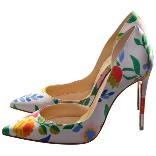 Christian Louboutin Iriza 100 Floral Crepe Satin High Heel Pumps Christian Louboutin