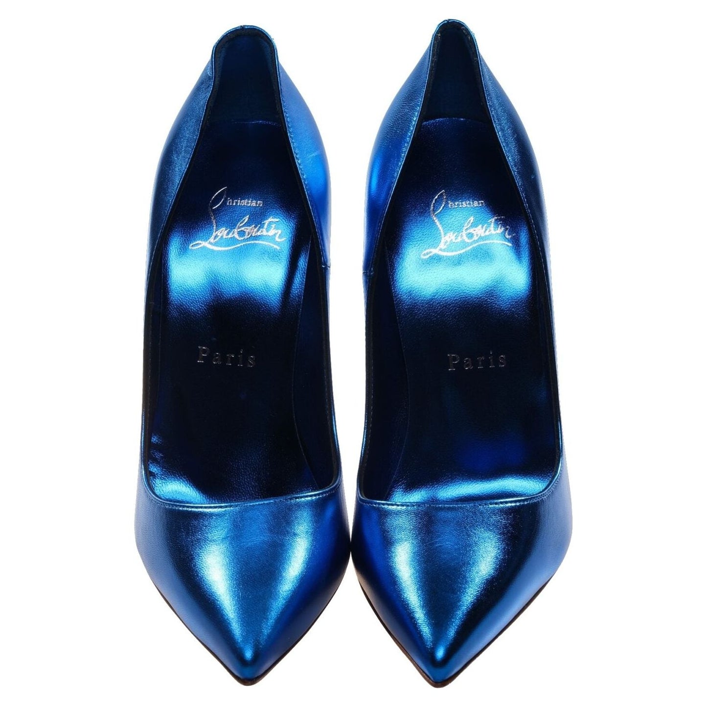 Christian Louboutin So Kate Blue Laminated Leather High Heel Pumps Christian Louboutin