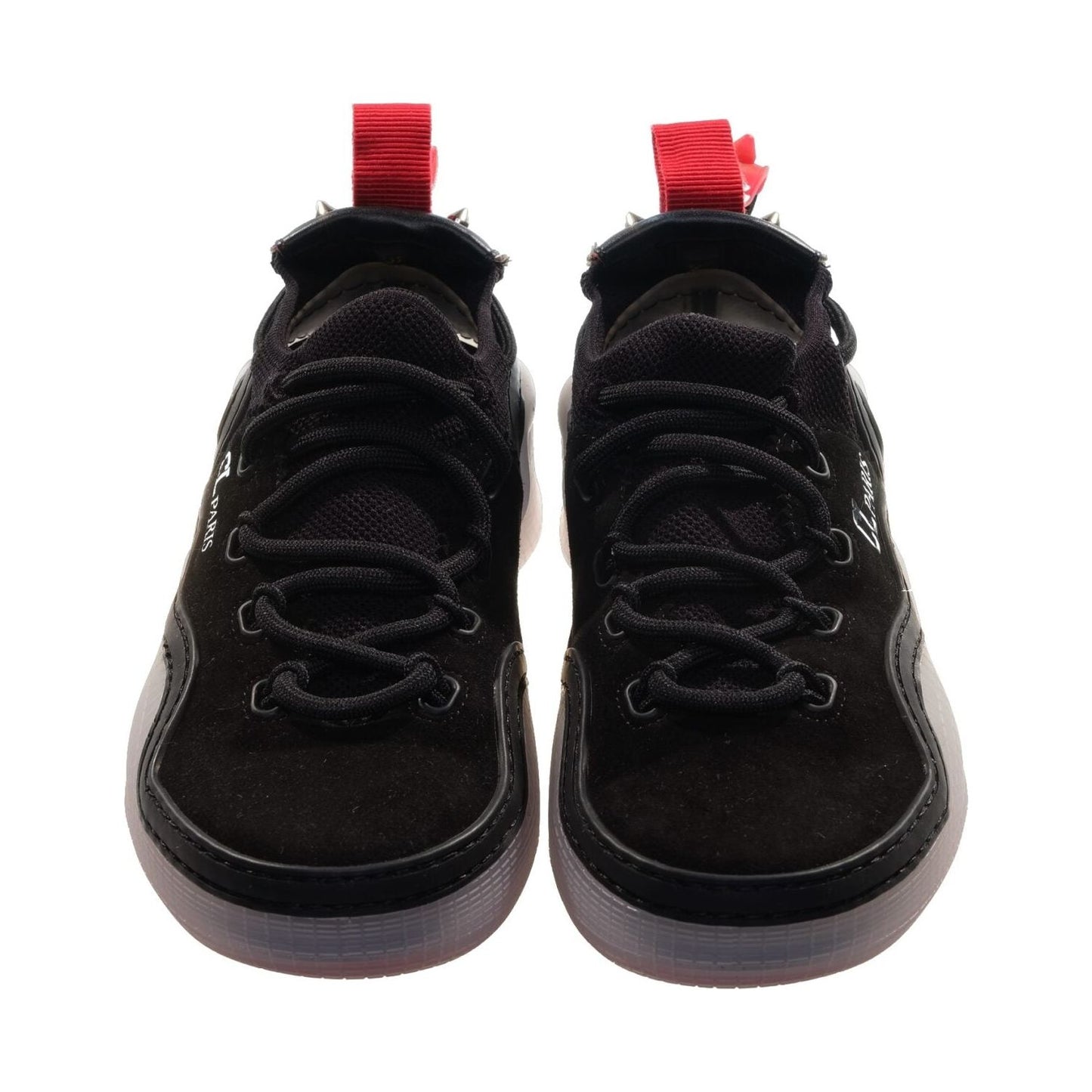 Christian Louboutin Arpoador Donna Flat Black Laceup Suede Sneakers Christian Louboutin