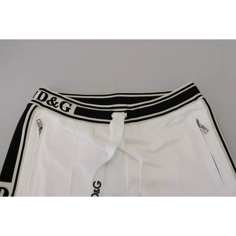 Dolce & Gabbana White Logo Jogger Jogging Cotton Pants Dolce & Gabbana