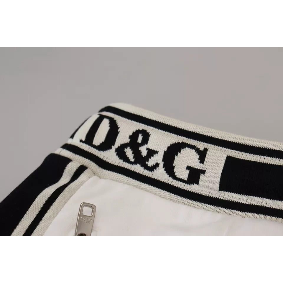 Dolce & Gabbana White Logo Jogger Jogging Cotton Pants Dolce & Gabbana