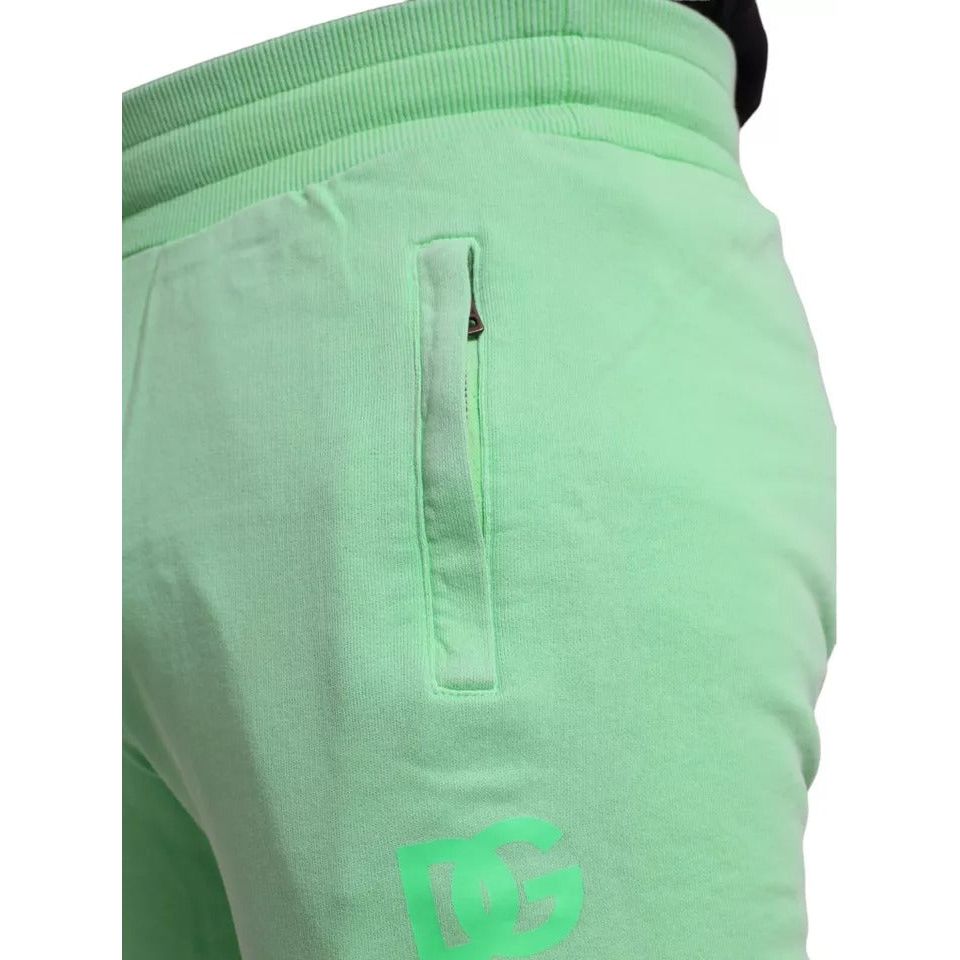 Dolce & Gabbana Neon Green Cotton Stretch Jogger Sweatpants Pants Dolce & Gabbana