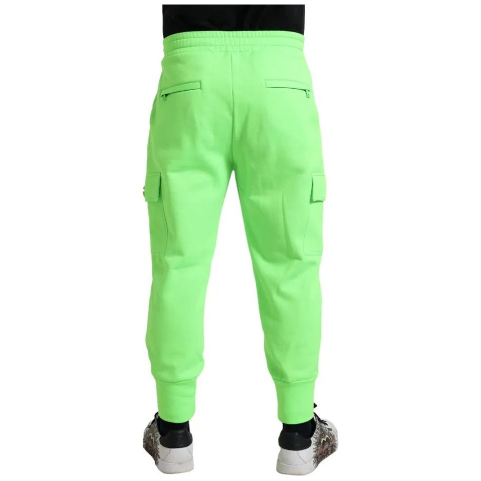 Dolce & Gabbana Neon Green Polyester Jogger Sweatpants Pants Dolce & Gabbana