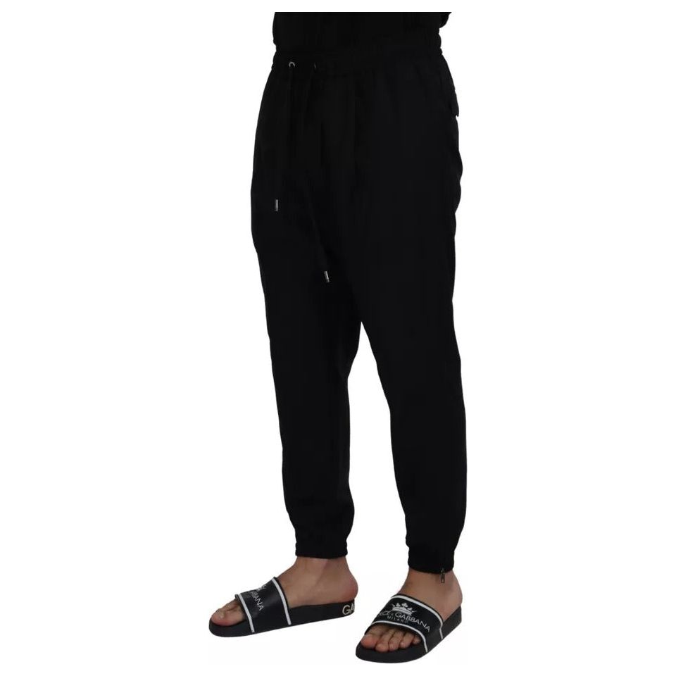 Dolce & Gabbana Black Jogger Jogging Wool Pants Dolce & Gabbana