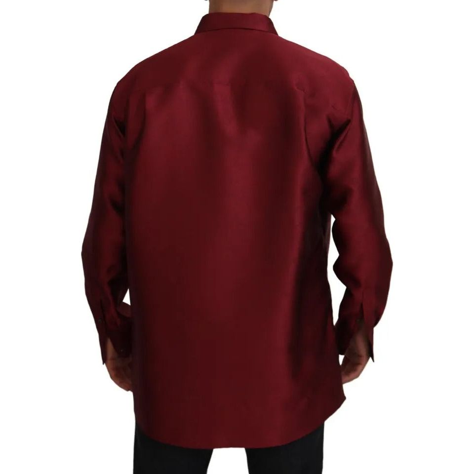 Dolce & Gabbana Bordeaux Cotton Long Sleeve Men Formal Shirt Dolce & Gabbana