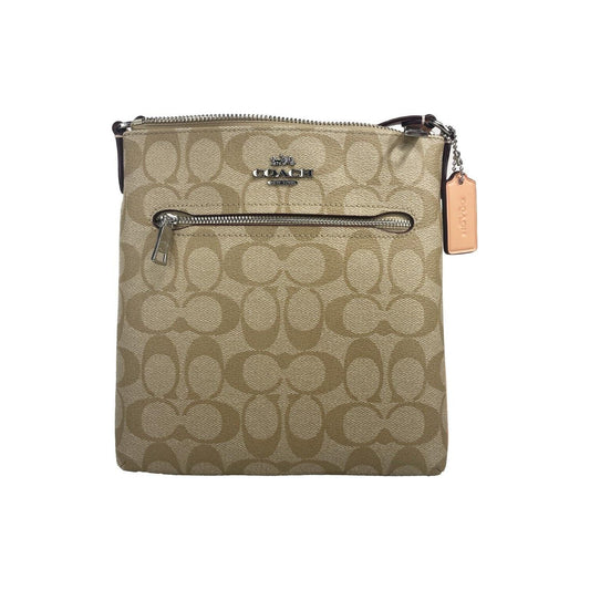 COACH Rowan Mini Crossgrain Leather File Crossbody Bag Light Khaki Faded Blush CS182 COACH