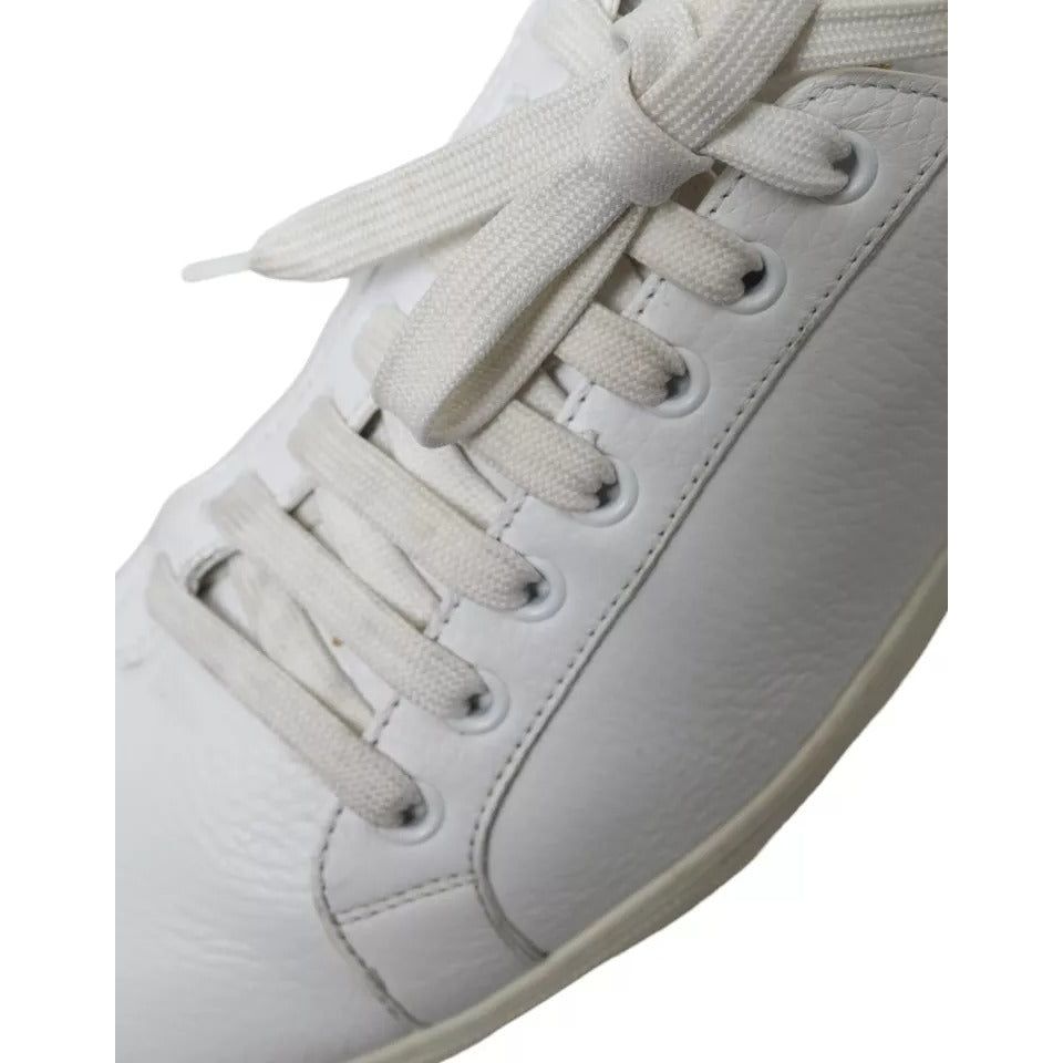 Dolce & Gabbana White Leather Lace Up Sneakers Saint Tropez Shoes Dolce & Gabbana