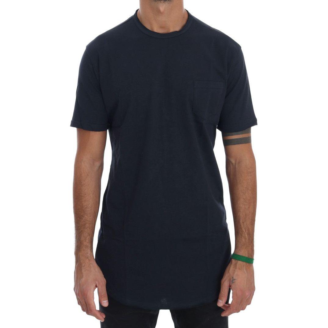 Daniele Alessandrini Chic Blue Cotton Crew-Neck Tee