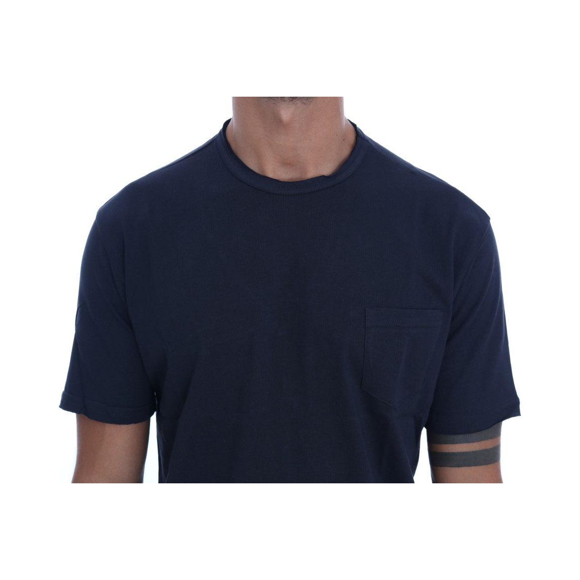 Daniele Alessandrini Chic Blue Cotton Crew-Neck Tee