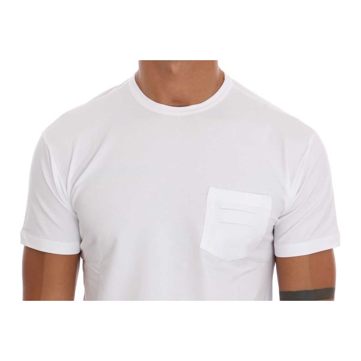 Daniele Alessandrini Elegant White Crew-Neck Cotton T-Shirt Daniele Alessandrini