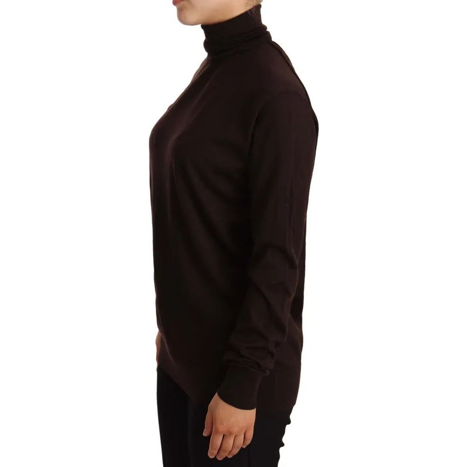 Dolce & Gabbana Brown Cashmere Turtle Neck Pullover Sweater Dolce & Gabbana