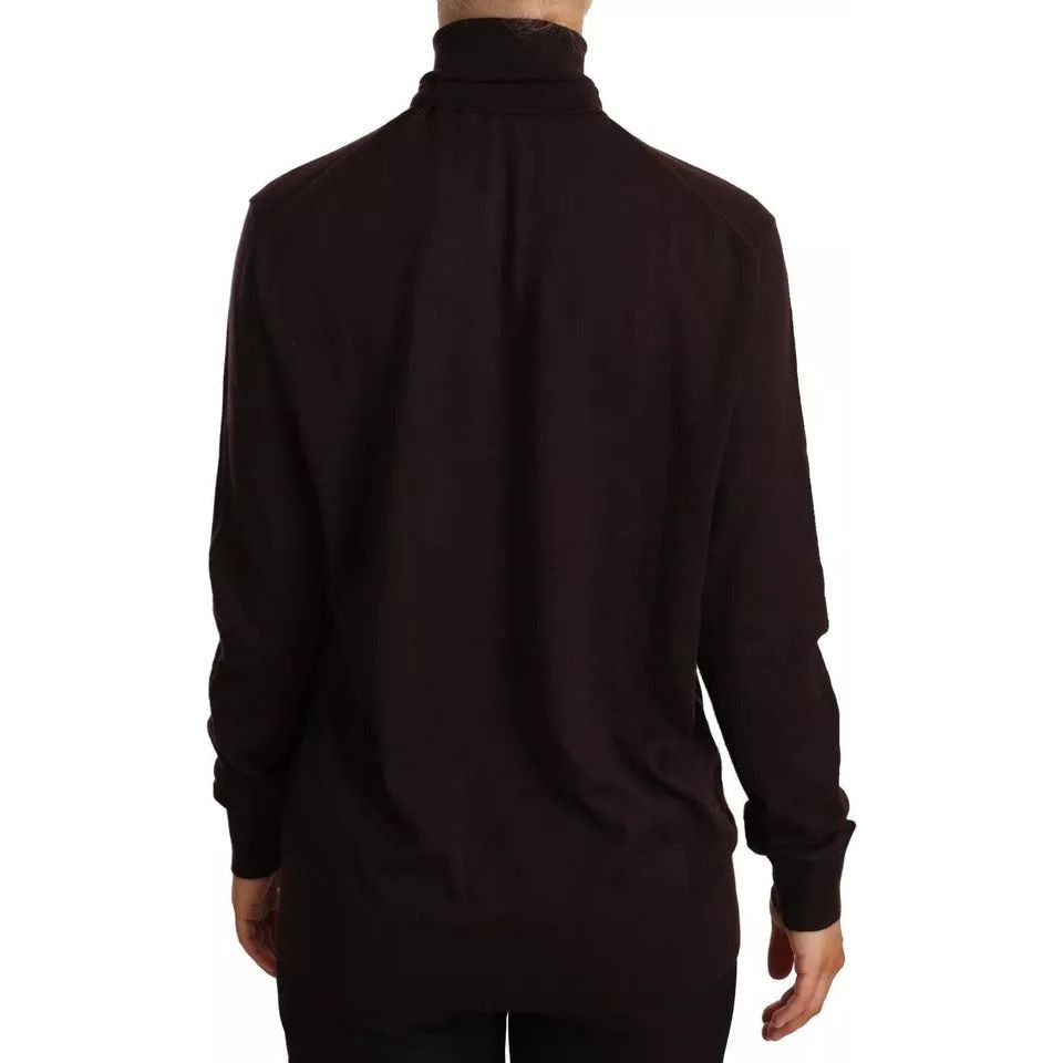 Dolce & Gabbana Brown Cashmere Turtle Neck Pullover Sweater Dolce & Gabbana