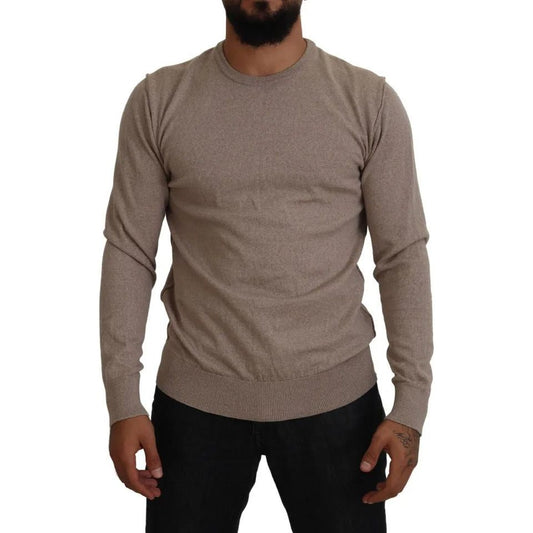 Dolce & Gabbana Brown Virgin Wool Crew Neck Pullover Sweater Dolce & Gabbana