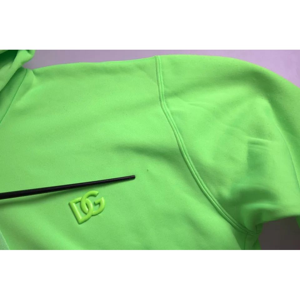 Dolce & Gabbana Neon Green Logo Pullover Hooded Sweatshirt Sweater Dolce & Gabbana