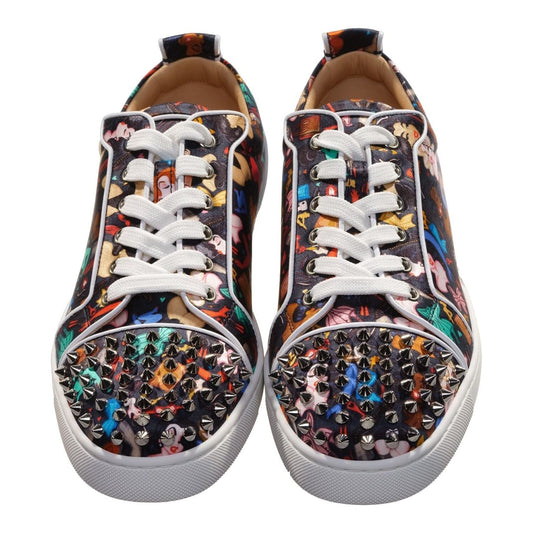 Christian Louboutin Louis Junior Spikes Orlato Crepe Satin Multicolour Limited Edition Dr Bored Print Sneakers Christian Louboutin