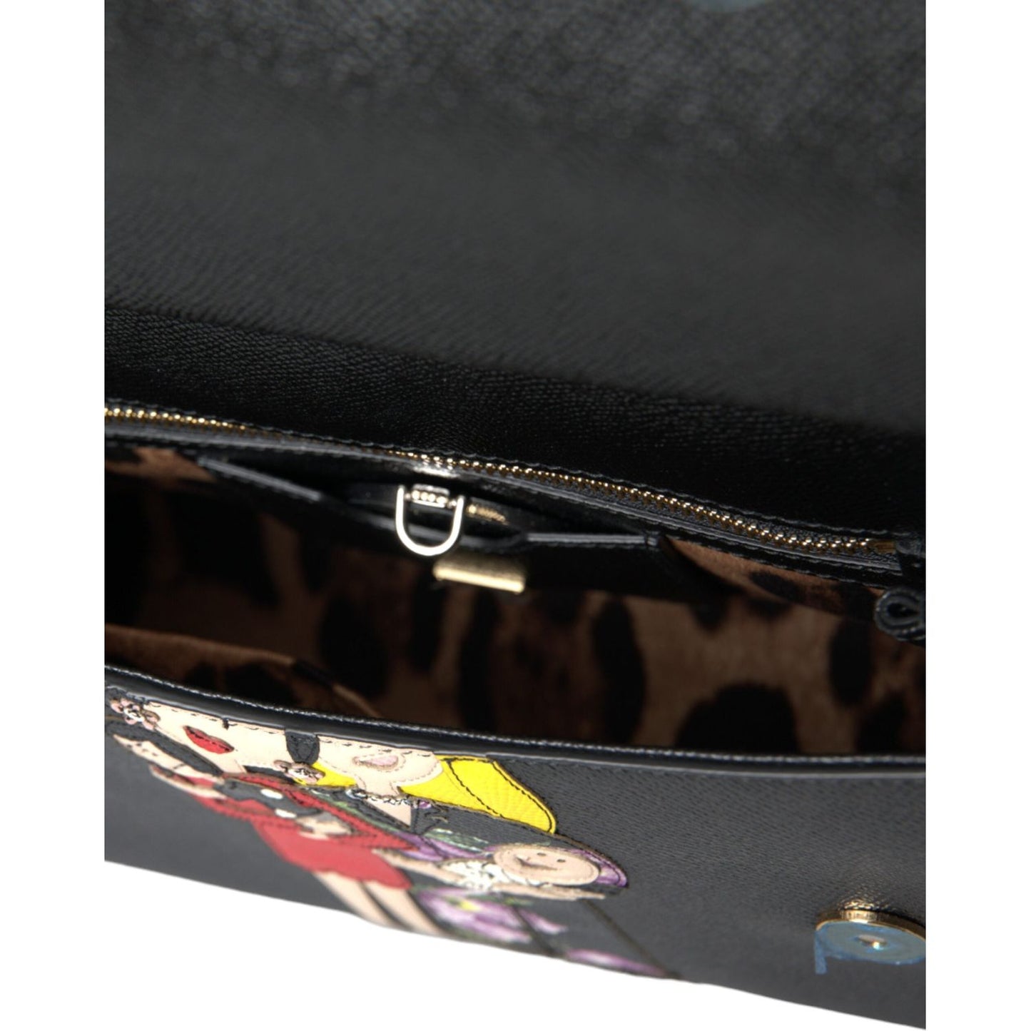 Dolce & Gabbana Black Leather #DGFamily Patch Top Handle Bag Dolce & Gabbana