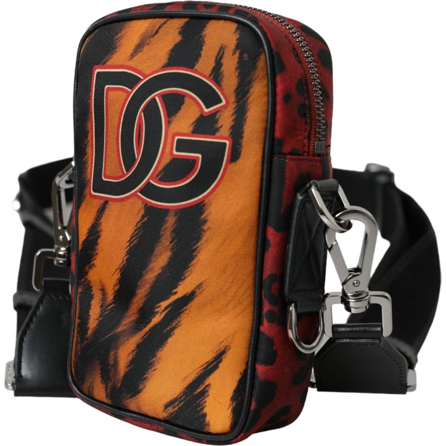 Dolce & Gabbana Multicolor Tiger Print Nylon Logo Cross Body Bag Dolce & Gabbana