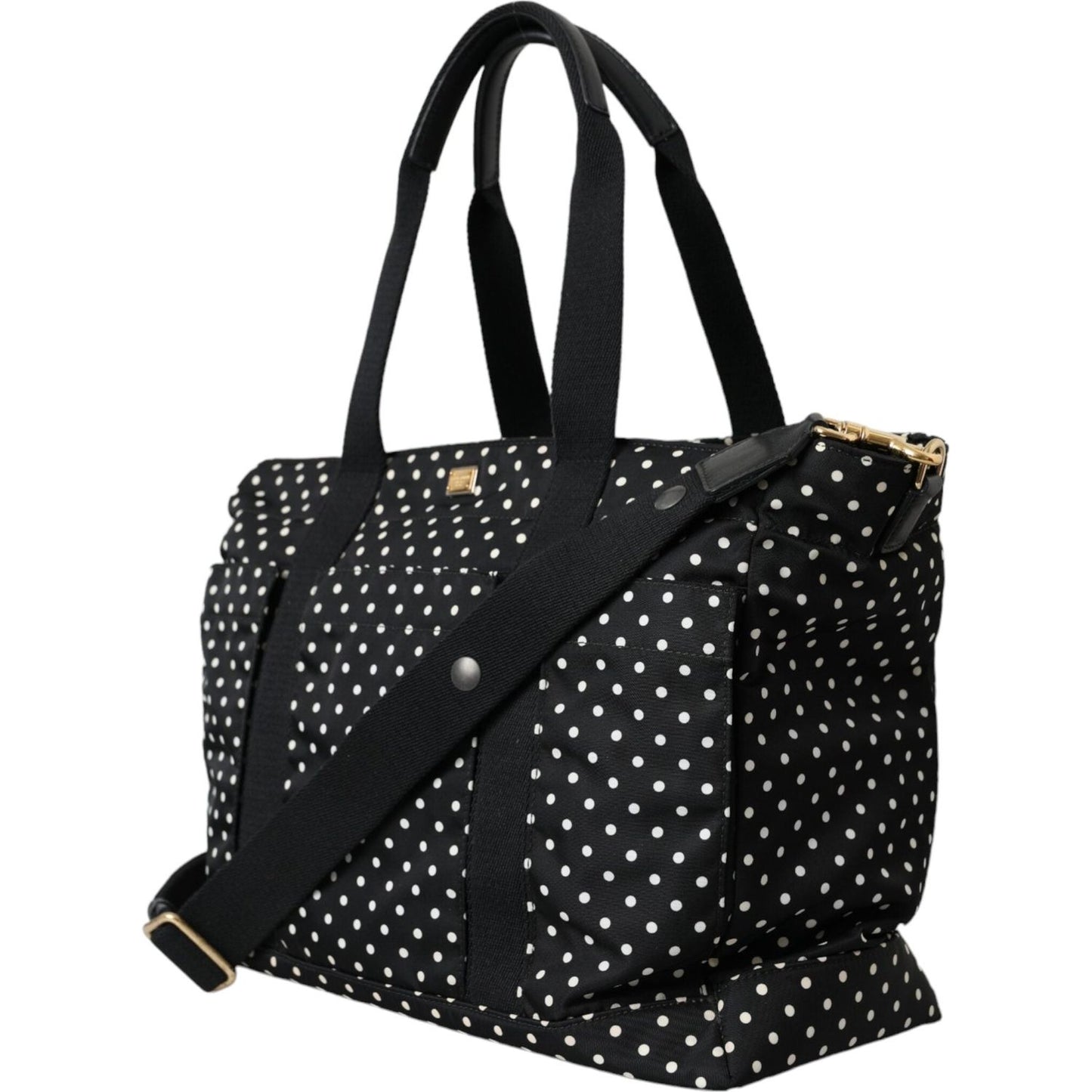 Dolce & Gabbana Black Polka Dot Changing Mat Baby Duffle Bag Dolce & Gabbana