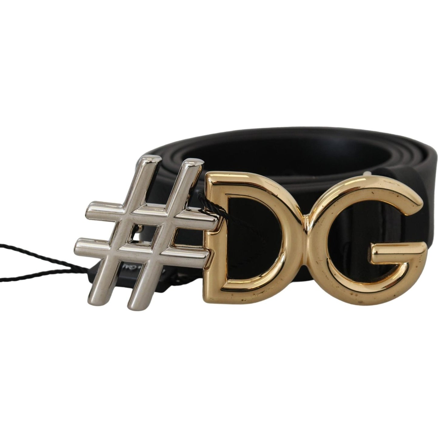 Dolce & Gabbana Black Leather Metal #DG Logo Buckle Belt Dolce & Gabbana