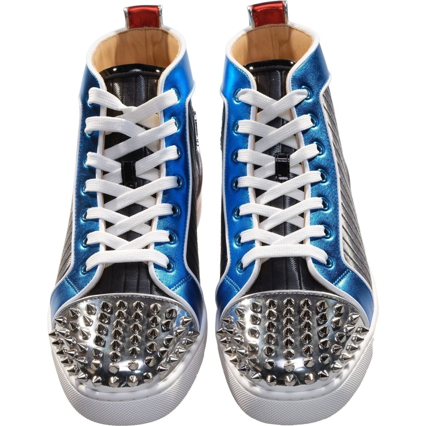 Christian Louboutin Louis Spikes Orlato Flat Multi Coloured Leather High Top Sneakers Christian Louboutin