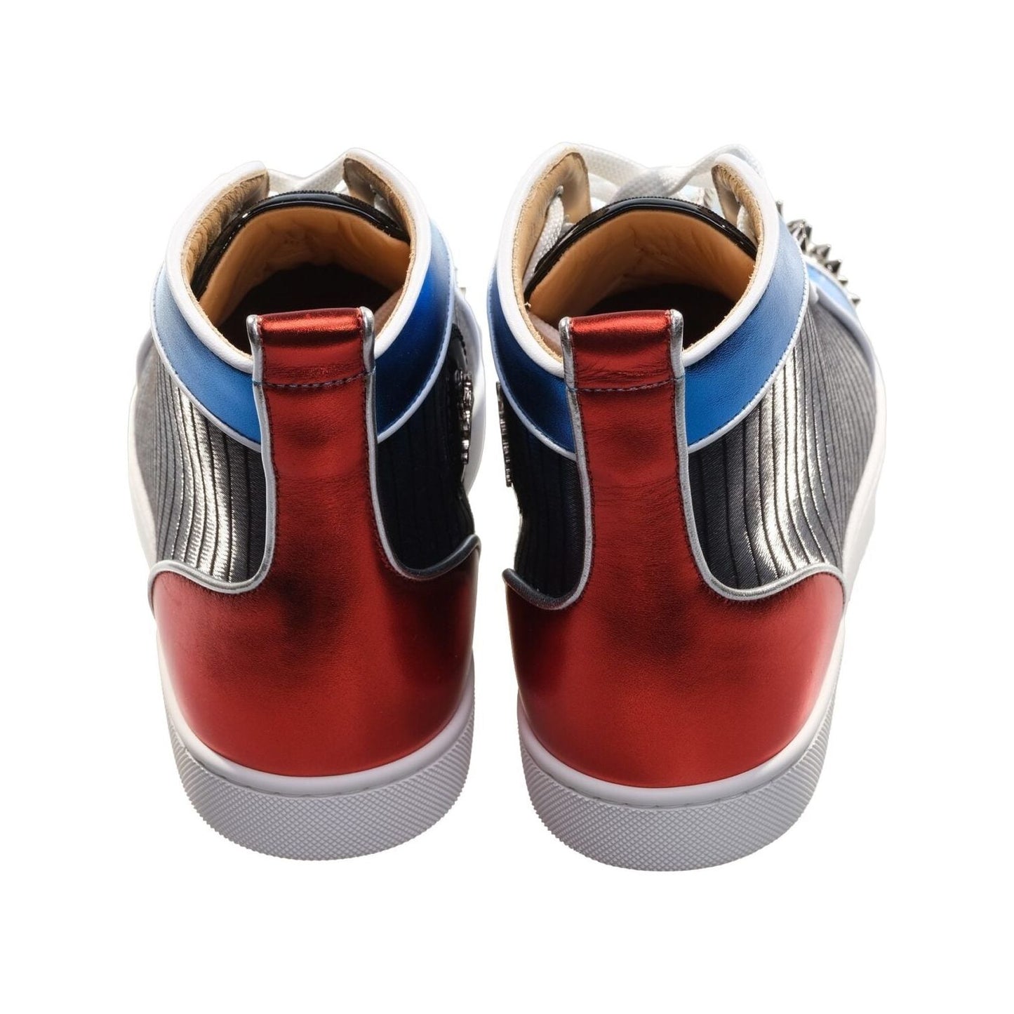 Christian Louboutin Louis Spikes Orlato Flat Multi Coloured Leather High Top Sneakers Christian Louboutin